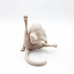 Cat Licking Paw Figurine Minimalist Home Decor Creative Gift