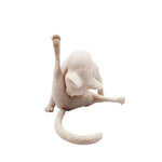 Cat Licking Paw Figurine Minimalist Home Decor Creative Gift - Beige