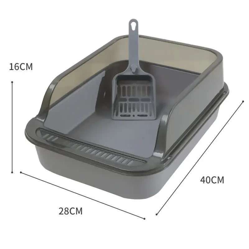 Cat Litter Box Kitty Sandbox Semi-enclosed High Side Splashproof Cat Toilet Pet Bedpans with Litter Scoop Cleaning Cat
