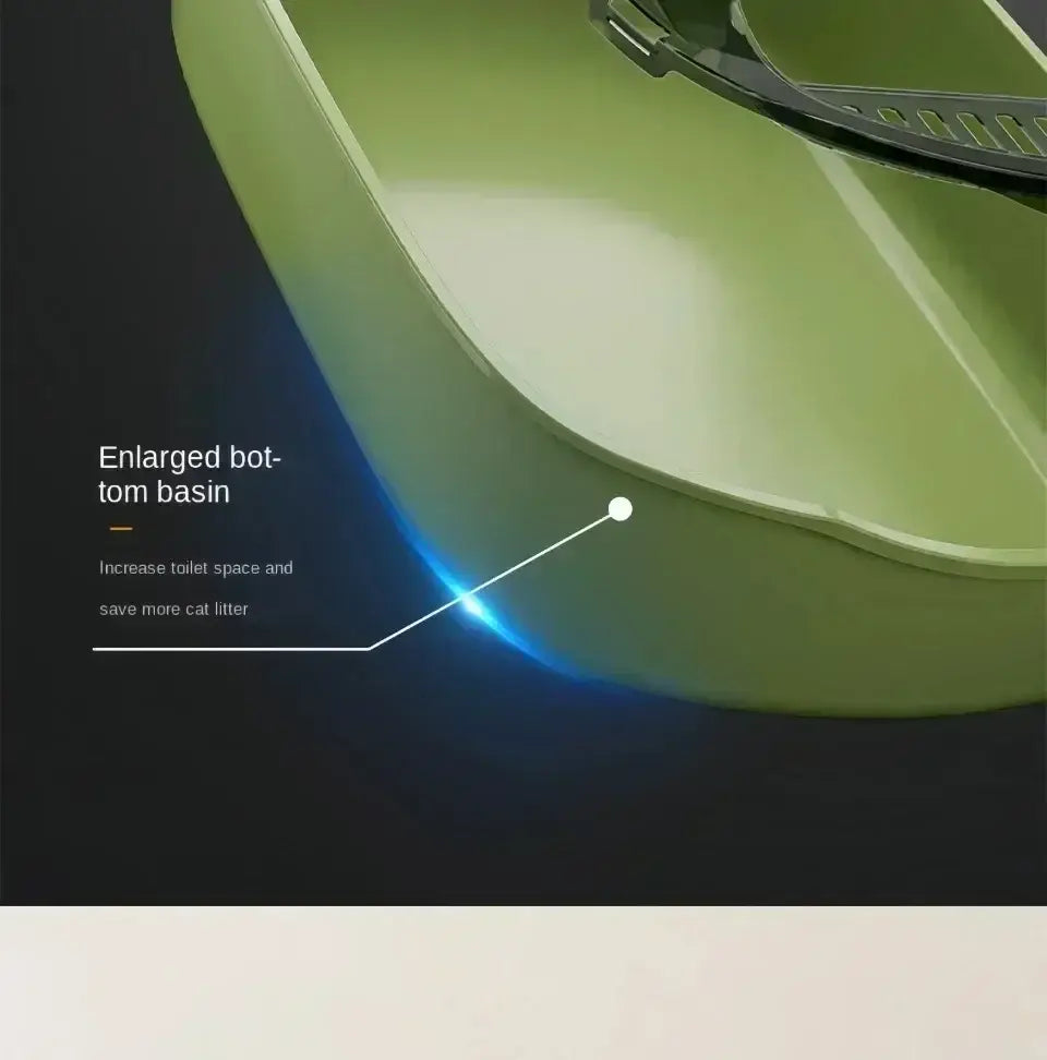 Cat Litter Box Kitty Sandbox Semi-enclosed High Side Splashproof Cat Toilet Pet Bedpans with Litter Scoop Cleaning Cat