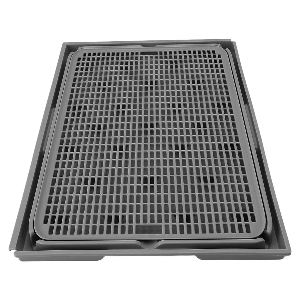 Cat Litter Box Mat 41x28x2cm Spacious Plastic Double Layer Washable Cat Litter Catcher Mat with Anti Slip Bottom Pet