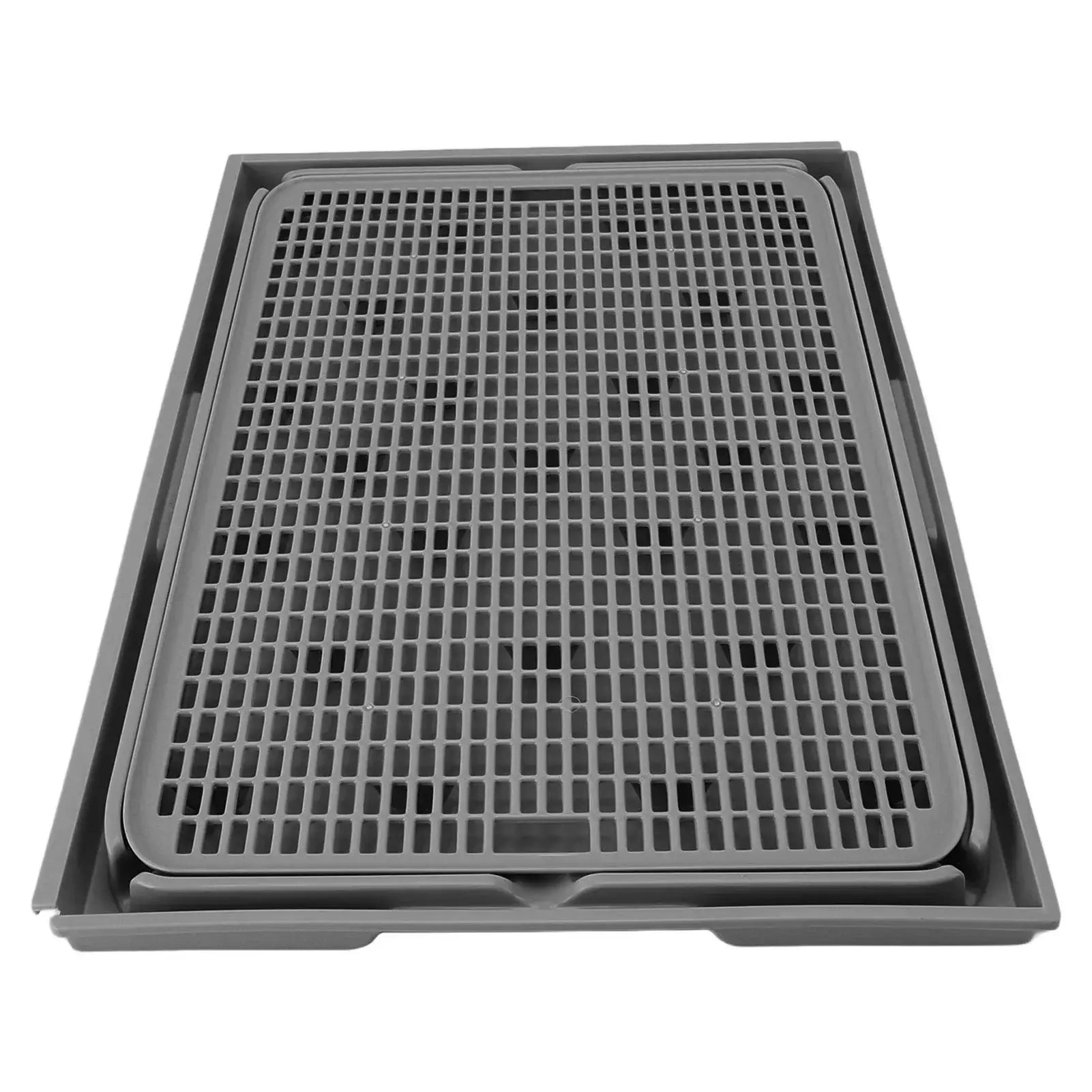 Cat Litter Box Mat 41x28x2cm Spacious Plastic Double Layer Washable Cat Litter Catcher Mat with Anti Slip Bottom Pet
