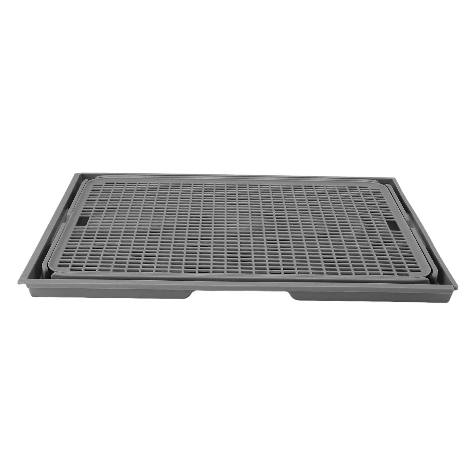 Cat Litter Box Mat 41x28x2cm Spacious Plastic Double Layer Washable Cat Litter Catcher Mat with Anti Slip Bottom Pet