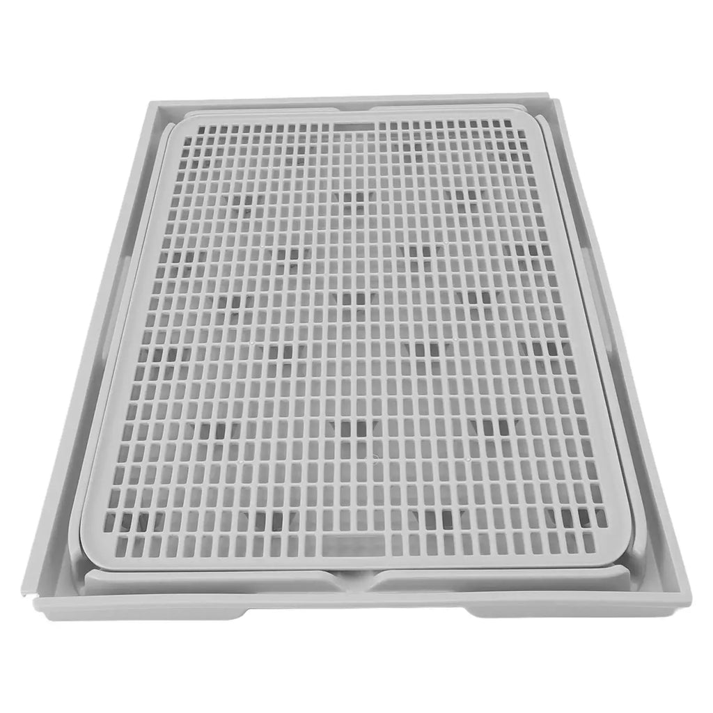 Cat Litter Box Mat 41x28x2cm Spacious Plastic Double Layer Washable Cat Litter Catcher Mat with Anti Slip Bottom Pet