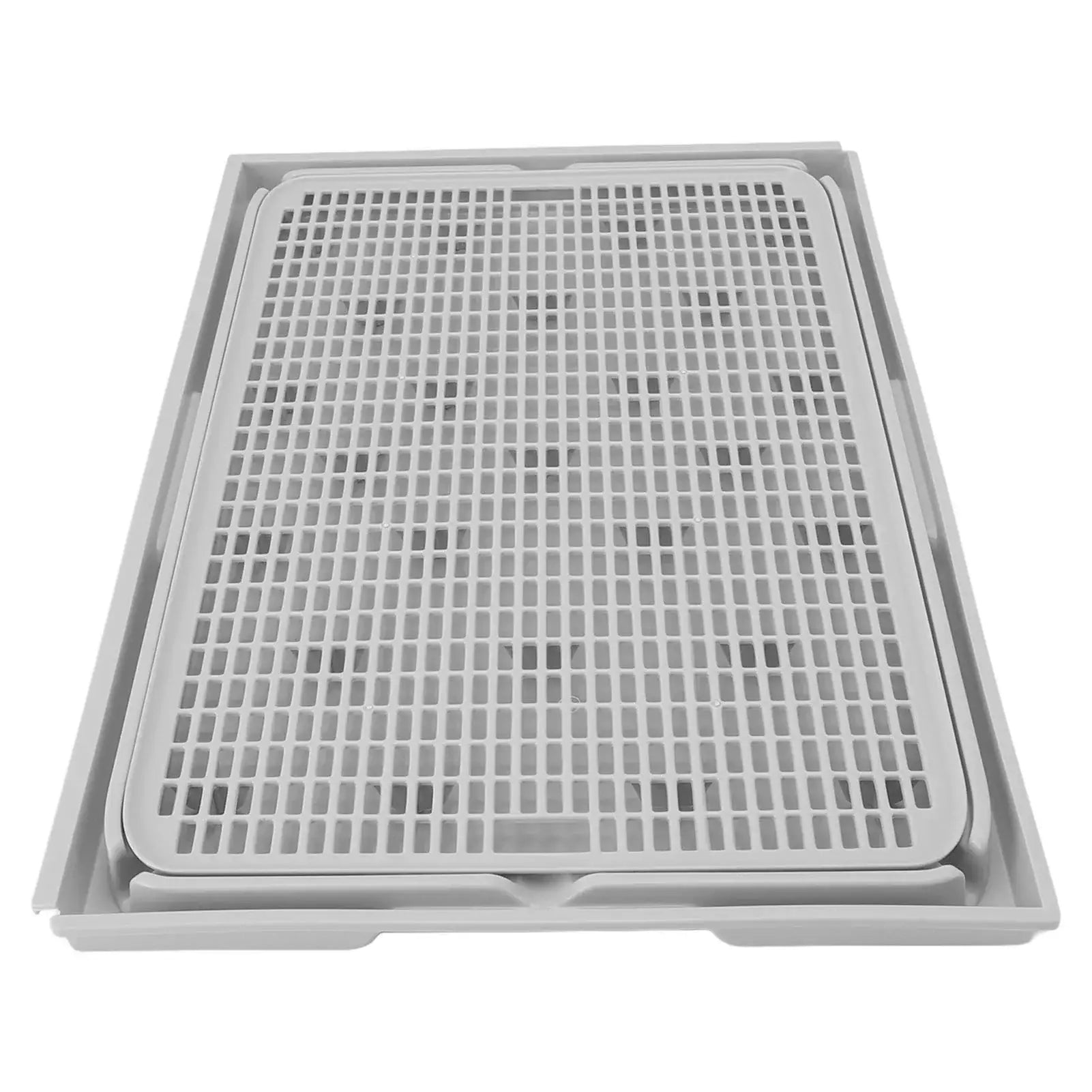 Cat Litter Box Mat 41x28x2cm Spacious Plastic Double Layer Washable Cat Litter Catcher Mat with Anti Slip Bottom Pet