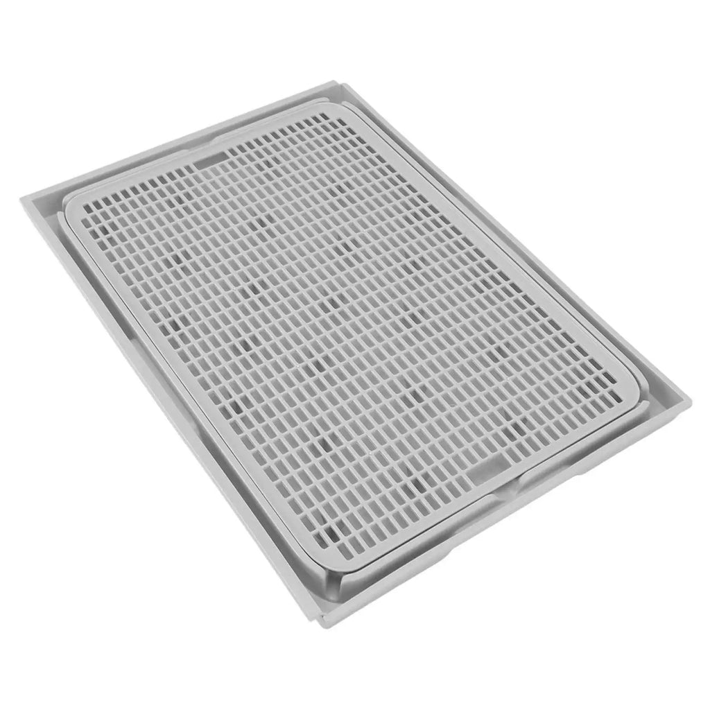 Cat Litter Box Mat 41x28x2cm Spacious Plastic Double Layer Washable Cat Litter Catcher Mat with Anti Slip Bottom Pet