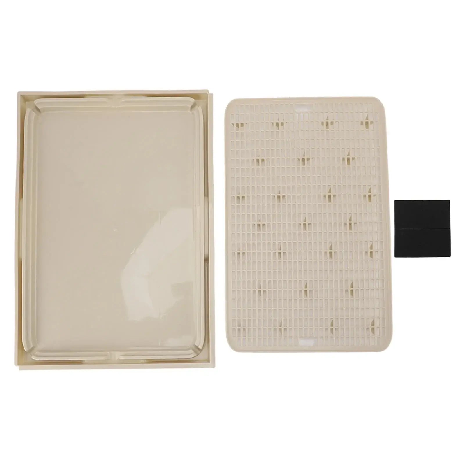 Cat Litter Box Mat 41x28x2cm Spacious Plastic Double Layer Washable Cat Litter Catcher Mat with Anti Slip Bottom Pet