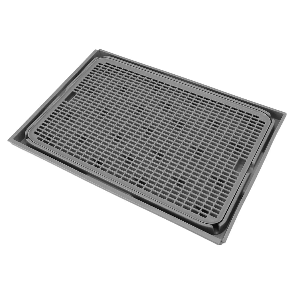 Cat Litter Box Mat 41x28x2cm Spacious Plastic Double Layer Washable Cat Litter Catcher Mat with Anti Slip Bottom Pet