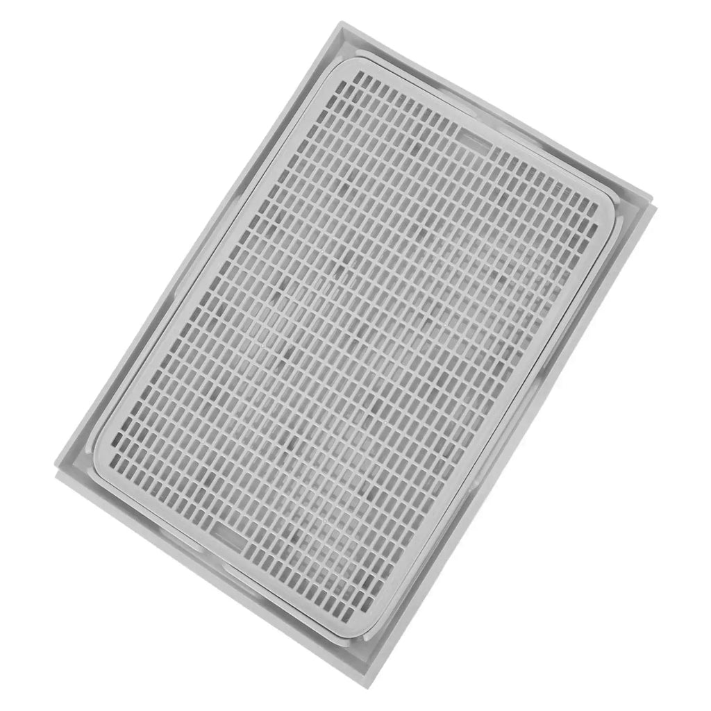Cat Litter Box Mat 41x28x2cm Spacious Plastic Double Layer Washable Cat Litter Catcher Mat with Anti Slip Bottom Pet