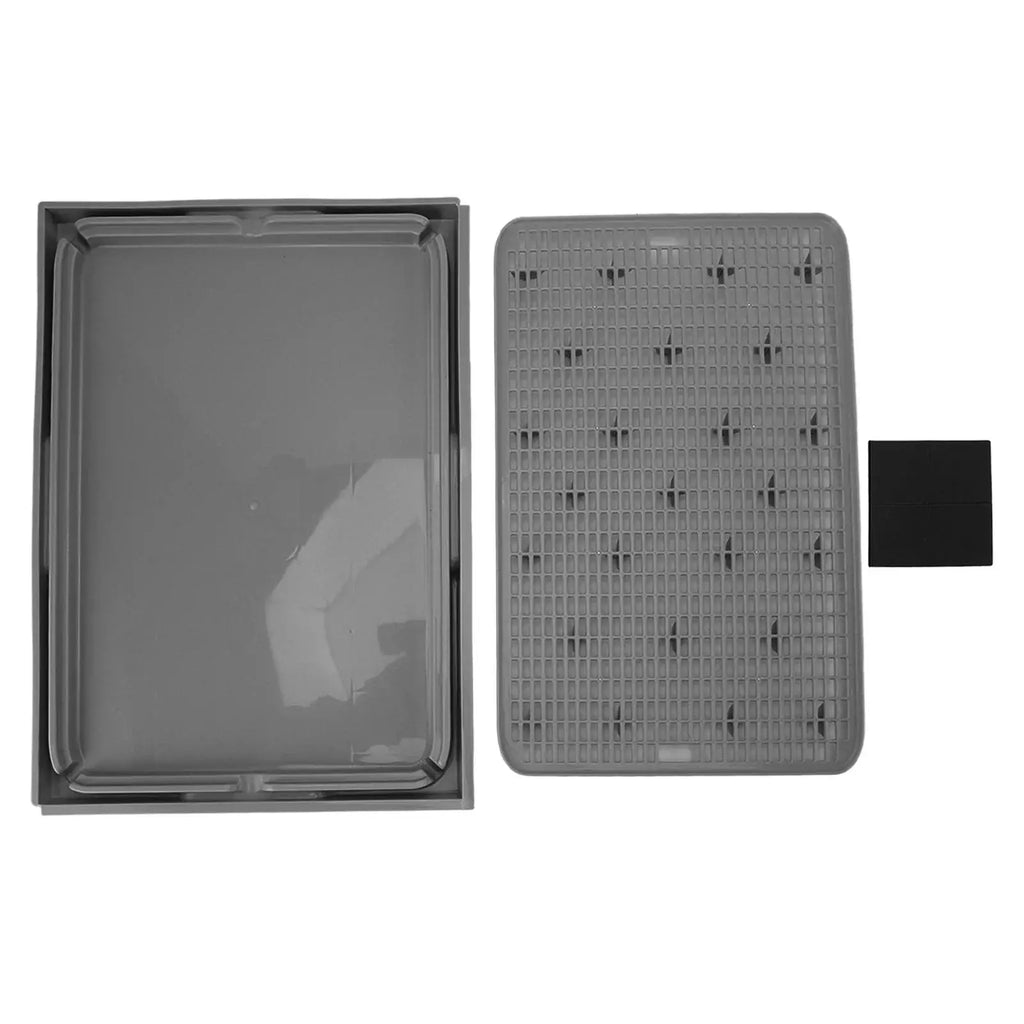 Cat Litter Box Mat 41x28x2cm Spacious Plastic Double Layer Washable Cat Litter Catcher Mat with Anti Slip Bottom Pet