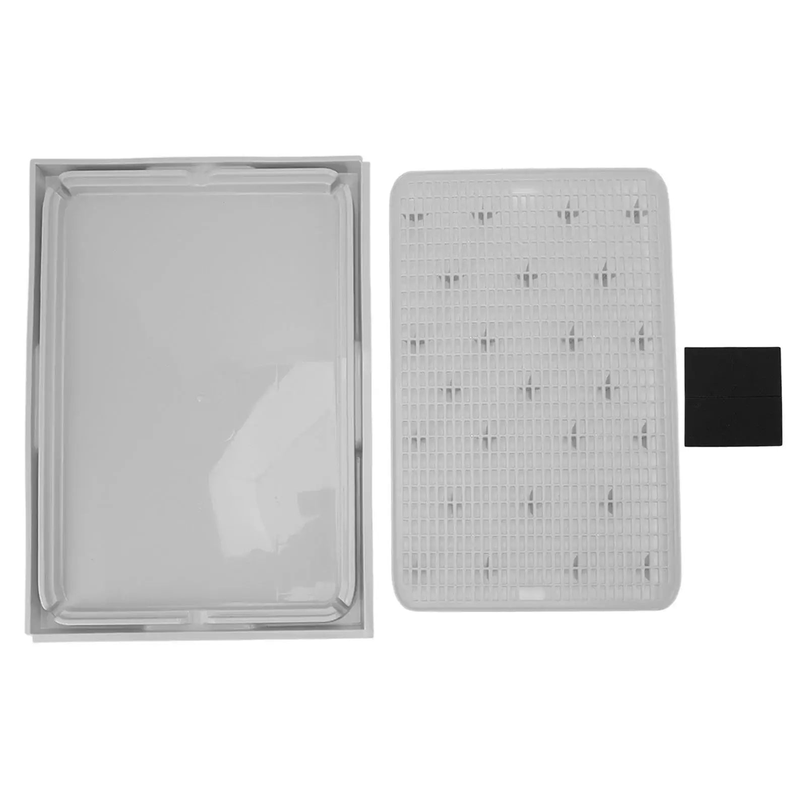 Cat Litter Box Mat 41x28x2cm Spacious Plastic Double Layer Washable Cat Litter Catcher Mat with Anti Slip Bottom Pet