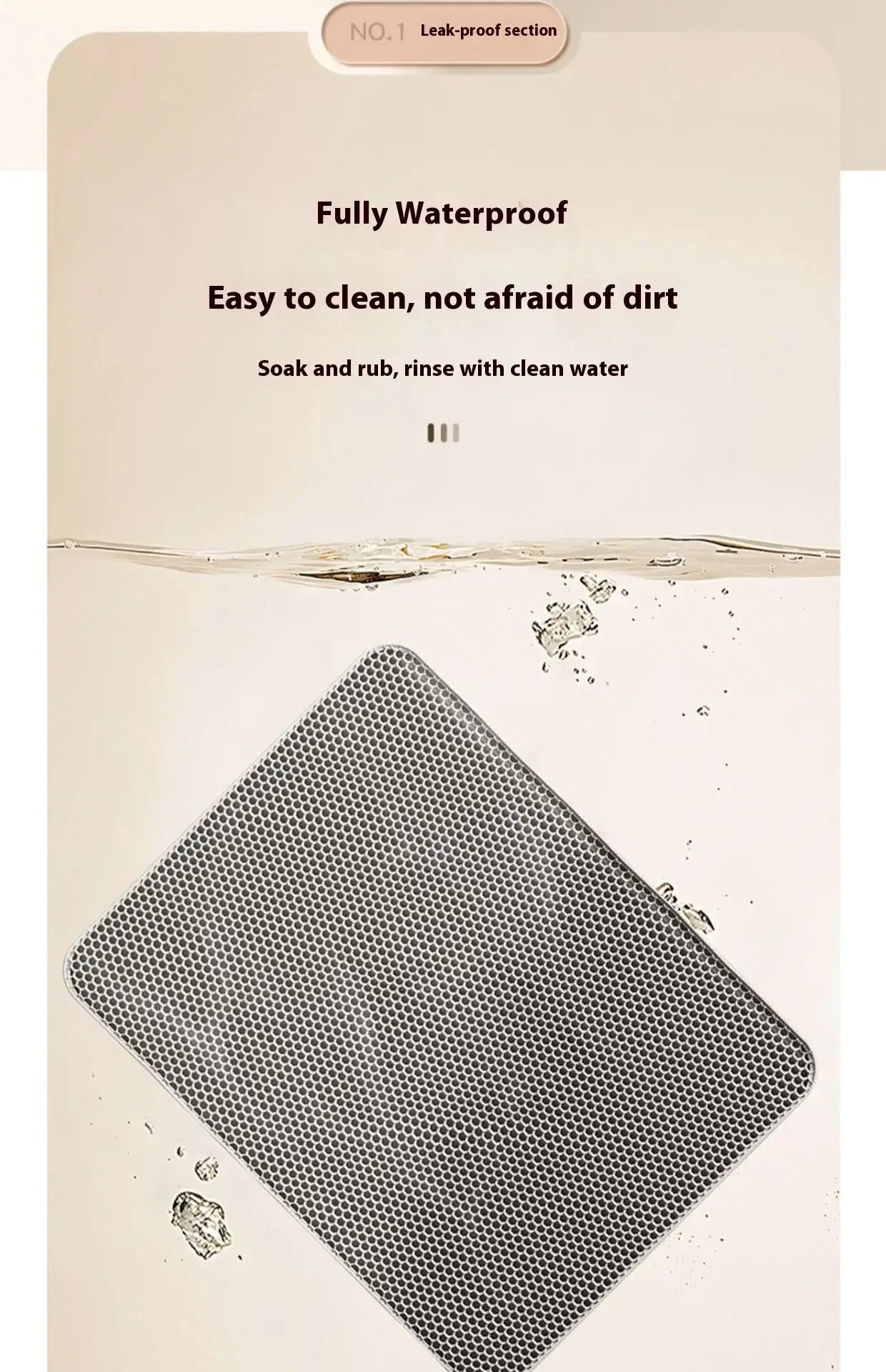 Cat Litter Mat 2-Layer Design Premium Sand Trapping Technology Waterproof Base Non-Slip Pet Floor Protector for Indoor