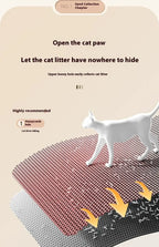 Cat Litter Mat 2-Layer Design Premium Sand Trapping Technology Waterproof Base Non-Slip Pet Floor Protector for Indoor
