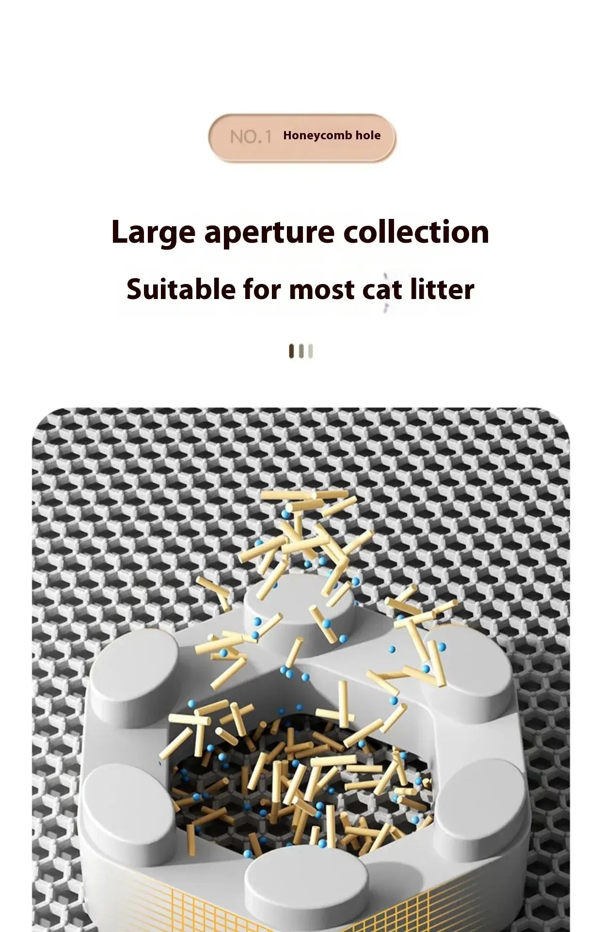 Cat Litter Mat 2-Layer Design Premium Sand Trapping Technology Waterproof Base Non-Slip Pet Floor Protector for Indoor