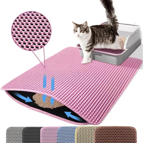 Cat Litter Mat Double Layer Pet Non Slip Big Pet Litter Box Filter MatWear Resistant Waterproof Anti-slip Cat Litter