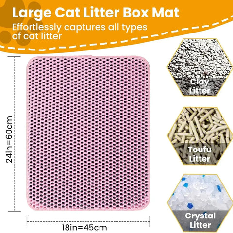 Cat Litter Mat Double Layer Pet Non Slip Big Pet Litter Box Filter MatWear Resistant Waterproof Anti-slip Cat Litter