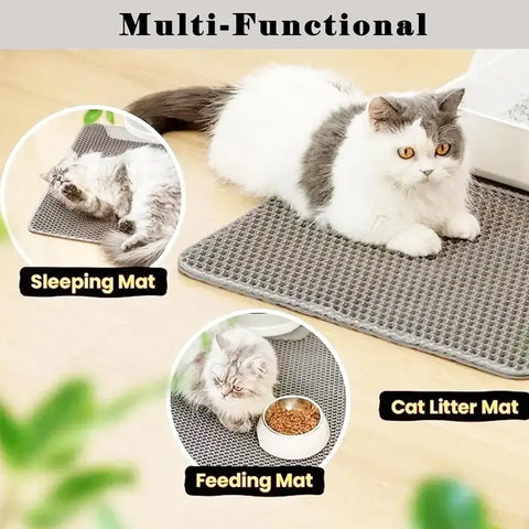 Cat Litter Mat Double Layer Waterproof Anti-slip Cat Litter Box Extra Large Size Washable and Reusable Floor Anti-dirty