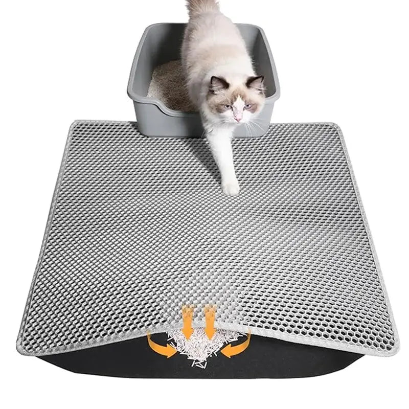 Cat Litter Mat Double Layer Waterproof Anti-slip Cat Litter Box Extra Large Size Washable and Reusable Floor Anti-dirty