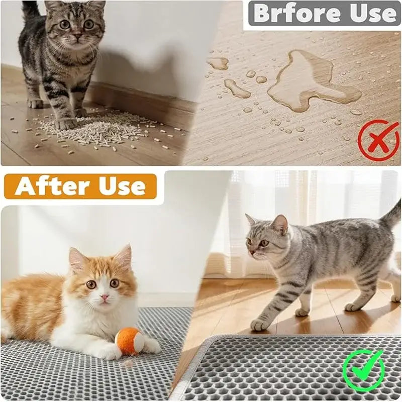 Cat Litter Mat Double Layer Waterproof Anti-slip Cat Litter Box Extra Large Size Washable and Reusable Floor Anti-dirty