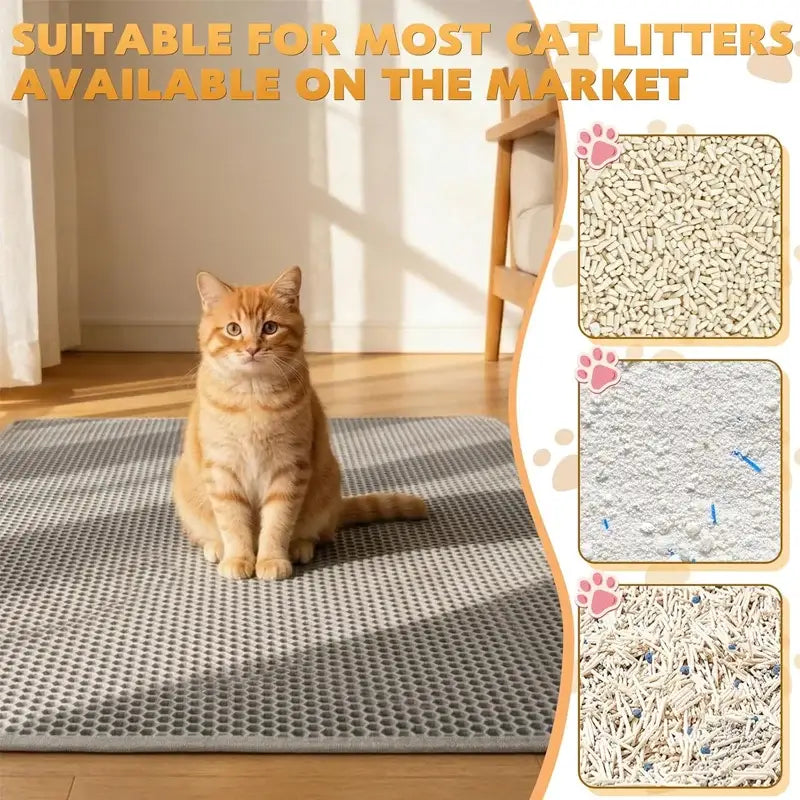 Cat Litter Mat Double Layer Waterproof Anti-slip Cat Litter Box Extra Large Size Washable and Reusable Floor Anti-dirty