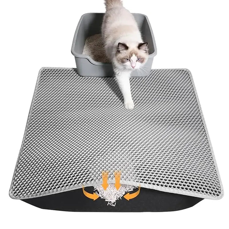 Cat Litter Mat Double Layer Waterproof Anti-slip Cat Litter Box Extra Large Size Washable and Reusable Floor Anti-dirty