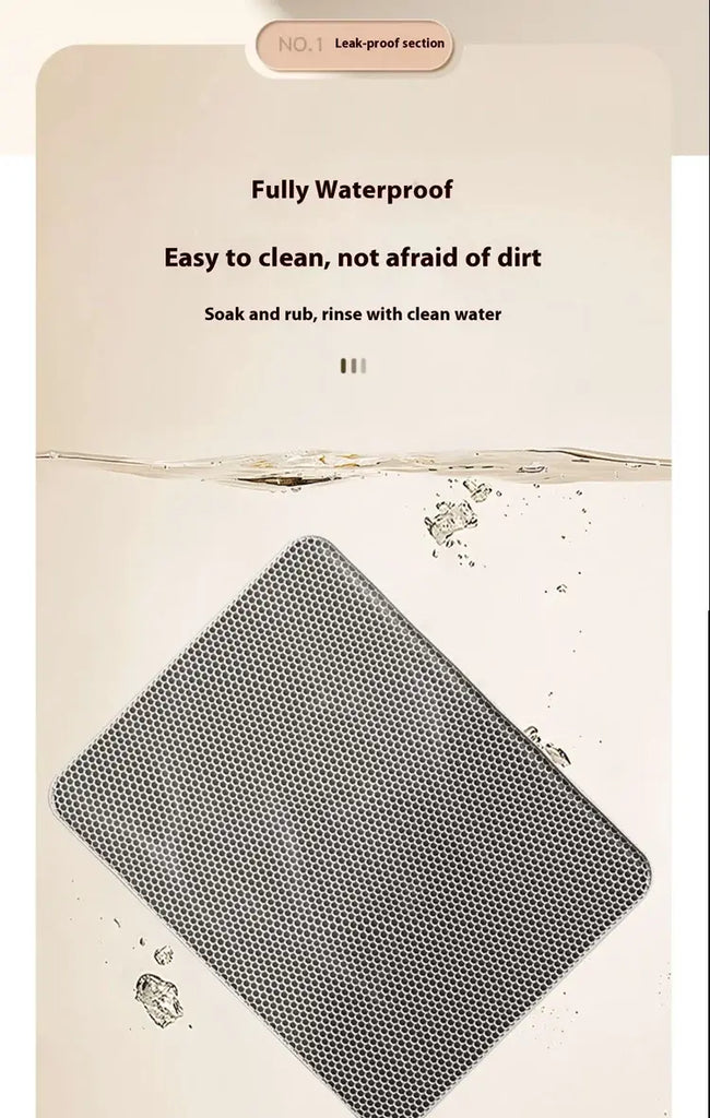 Cat Litter Mat Double Layer Waterproof Anti-slip Cat Litter Box Extra Large Size Washable and Reusable Floor Anti-dirty