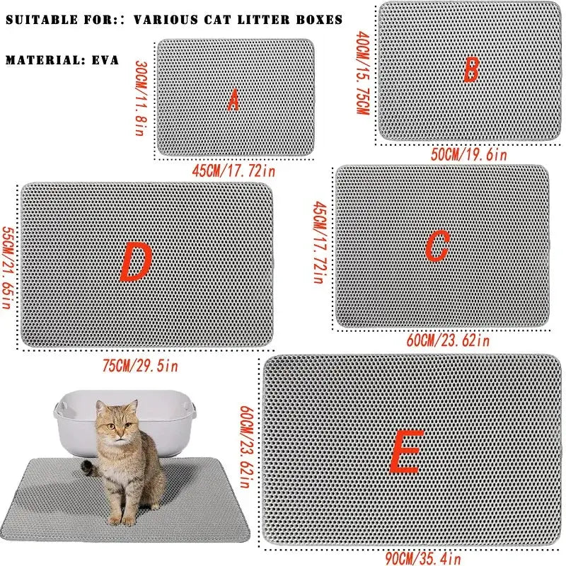 Cat Litter Mat Large Size Waterproof Pet Toilet Cat Litter Trapping Mat Non Slip Double Layer Cats Litter Box Pad Pet