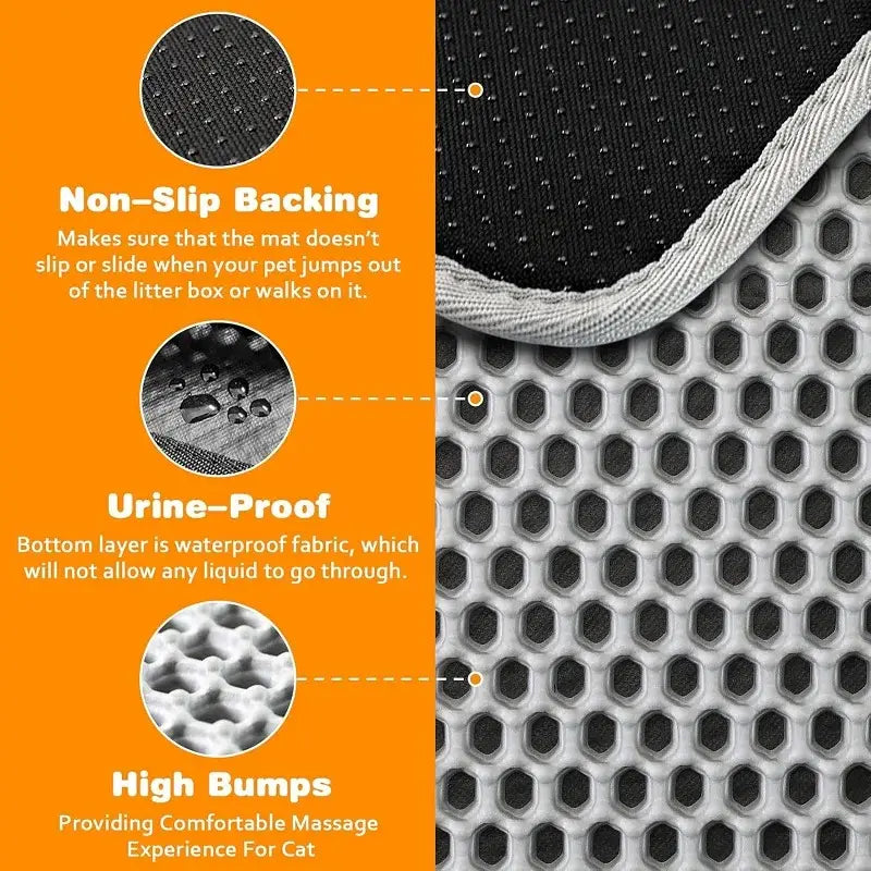 Cat Litter Mat Large Size Waterproof Pet Toilet Cat Litter Trapping Mat Non Slip Double Layer Cats Litter Box Pad Pet