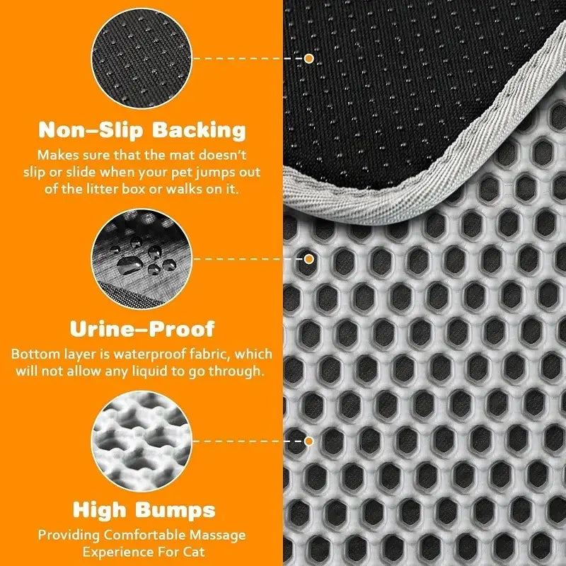 Cat Litter Mat Large Size Waterproof Pet Toilet Cat Litter Trapping Mat Non Slip Double Layer Cats Litter Box Pad Pet