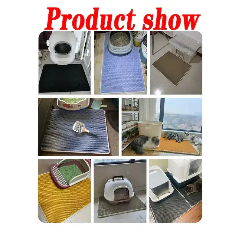 Cat Litter Mat Large Size Waterproof Pet Toilet Cat Litter Trapping Mat Non Slip Double Layer Cats Litter Box Pad Pet