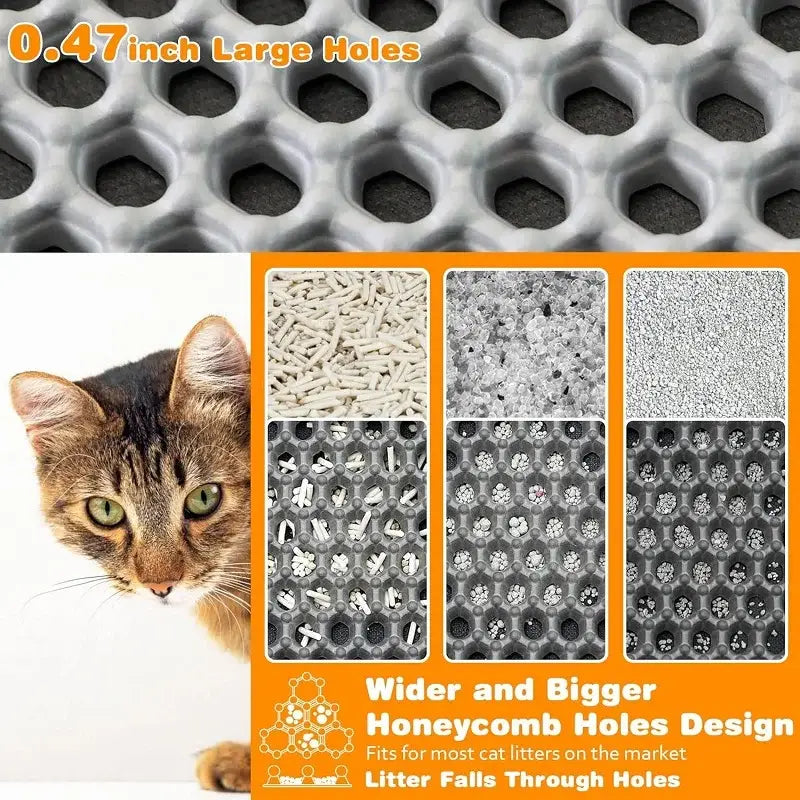 Cat Litter Mat Large Size Waterproof Pet Toilet Cat Litter Trapping Mat Non Slip Double Layer Cats Litter Box Pad Pet