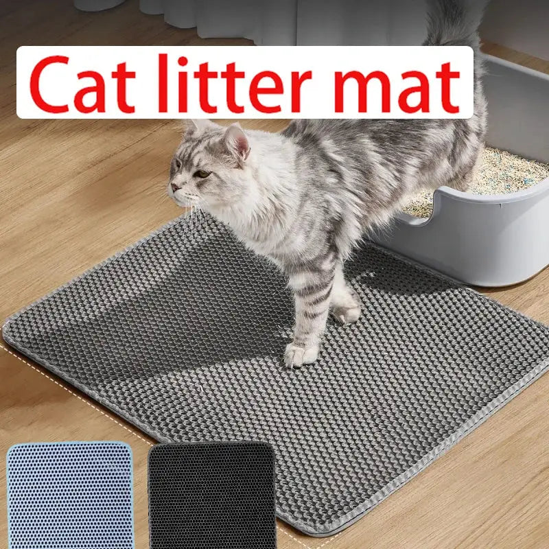 Cat Litter Mat Large Size Waterproof Pet Toilet Cat Litter Trapping Mat Non Slip Double Layer Cats Litter Box Pad Pet