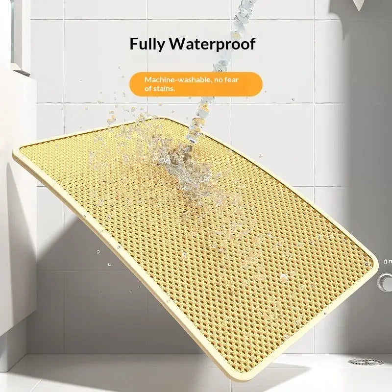Cat litter mat - prevents litter tracking filters stops splashing keeps litter box clean,double-layer pet mat for cats