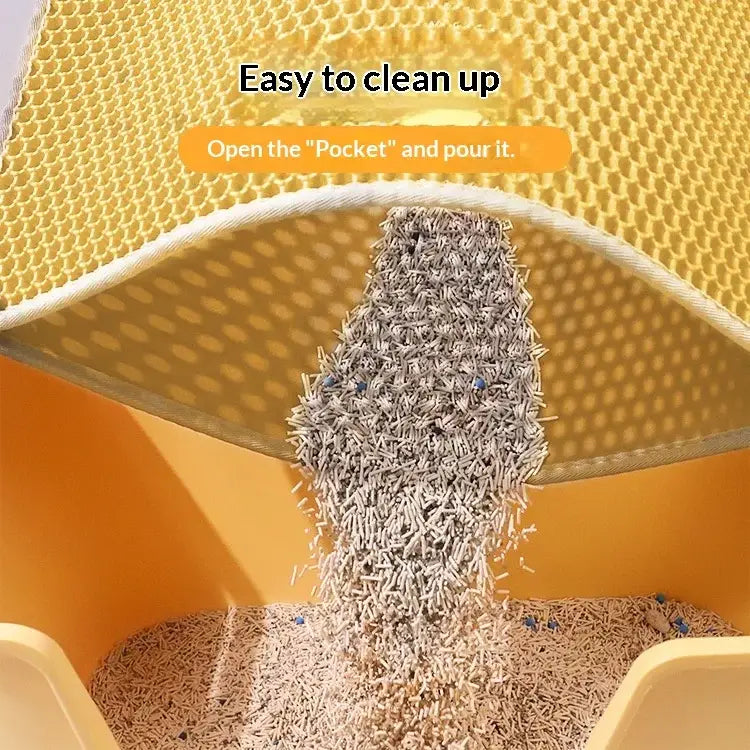 Cat litter mat - prevents litter tracking filters stops splashing keeps litter box clean,double-layer pet mat for cats