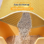 Cat litter mat - prevents litter tracking filters stops splashing keeps litter box clean,double-layer pet mat for cats