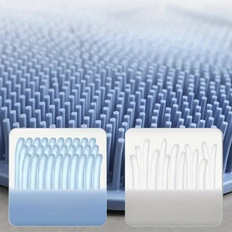 Cat Massage Brush & Scratcher 2-in-1 | Self-Grooming Tool with Rubber Bristles | Space-Saving Design for Living Room