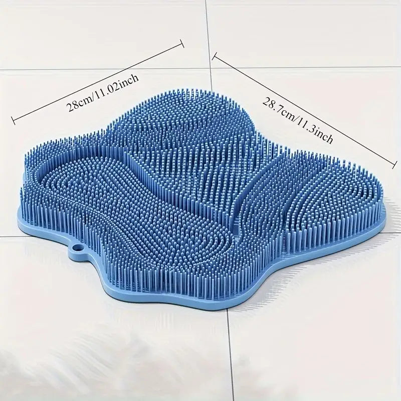Cat Massage Brush & Scratcher 2-in-1 | Self-Grooming Tool with Rubber Bristles | Space-Saving Design for Living Room