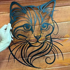 Cat Metal Wall Sculpture - Simple Charming Style | Halloween Christmas Gift for Cat Lovers Pet Shop & Home Decor