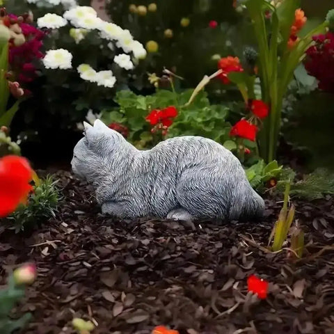 Cat Ornament Resin Cat Statue Realistic Cartoon Cat Sculpture Unique Art Figurines Ornaments Home Decor - Resin