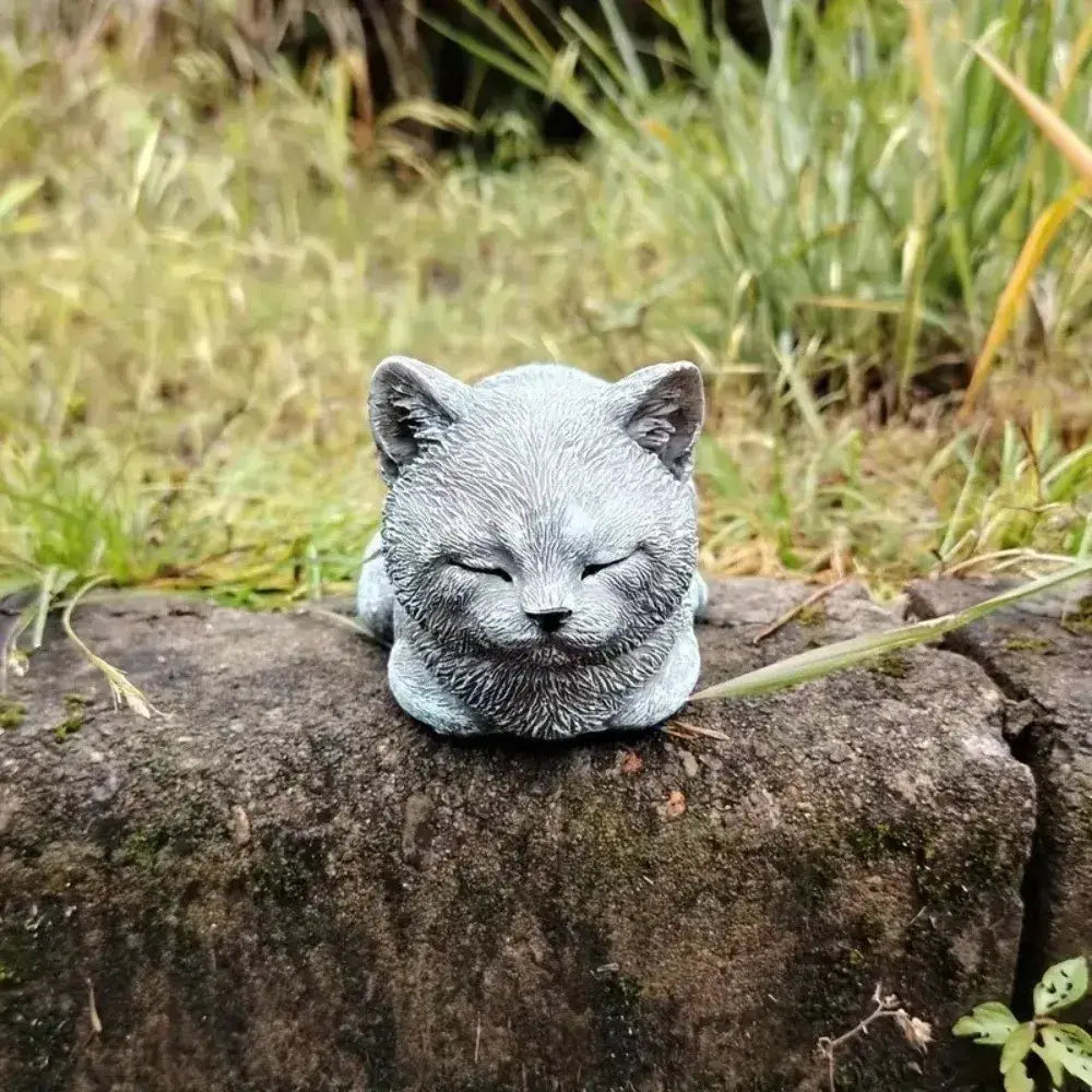 Cat Ornament Resin Cat Statue Realistic Cartoon Cat Sculpture Unique Art Figurines Ornaments Home Decor - Resin