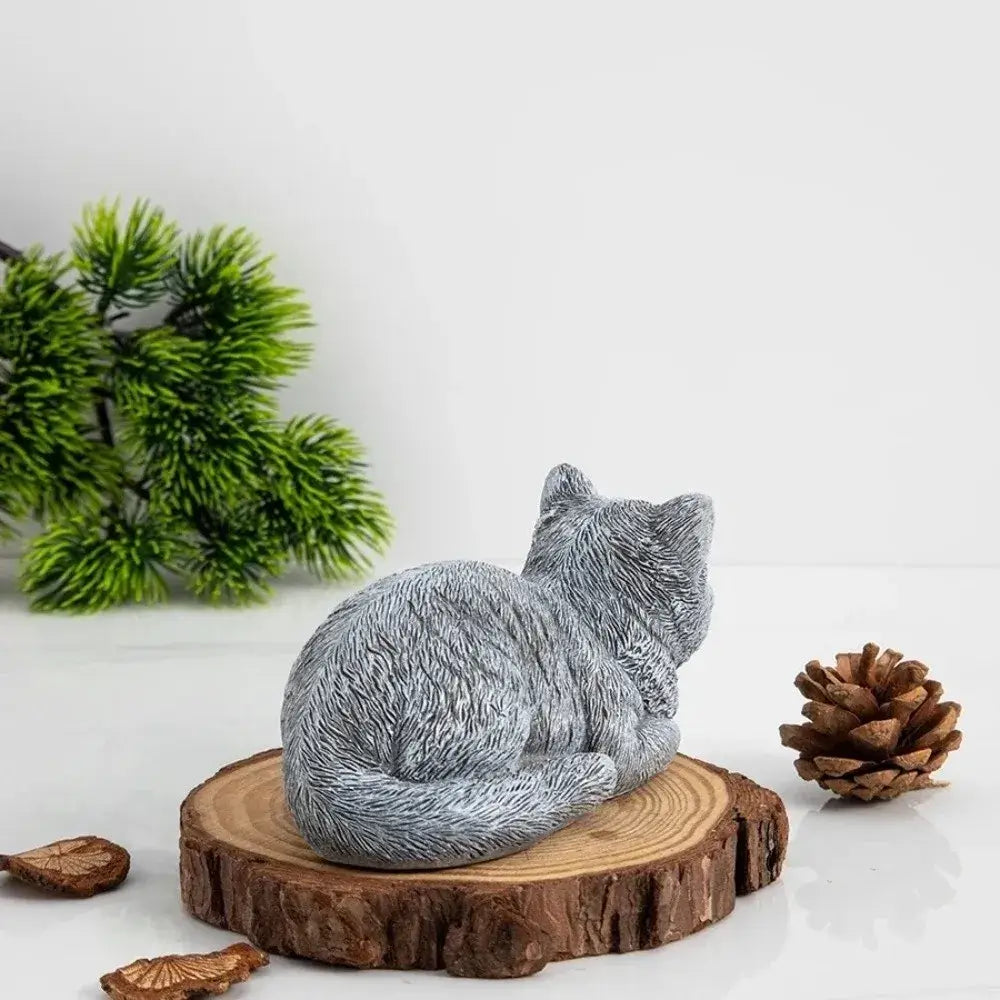 Cat Ornament Resin Cat Statue Realistic Cartoon Cat Sculpture Unique Art Figurines Ornaments Home Decor - Resin
