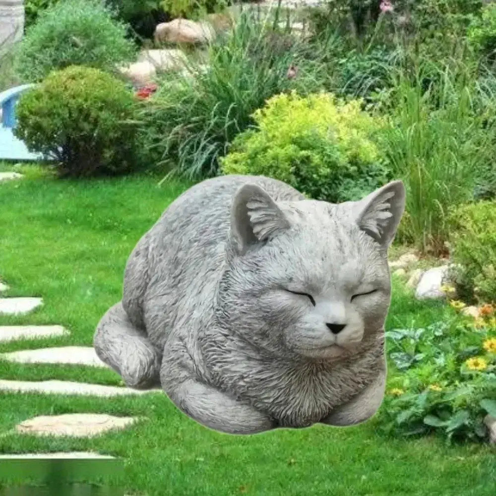 Cat Ornament Resin Cat Statue Realistic Cartoon Cat Sculpture Unique Art Figurines Ornaments Home Decor - Resin