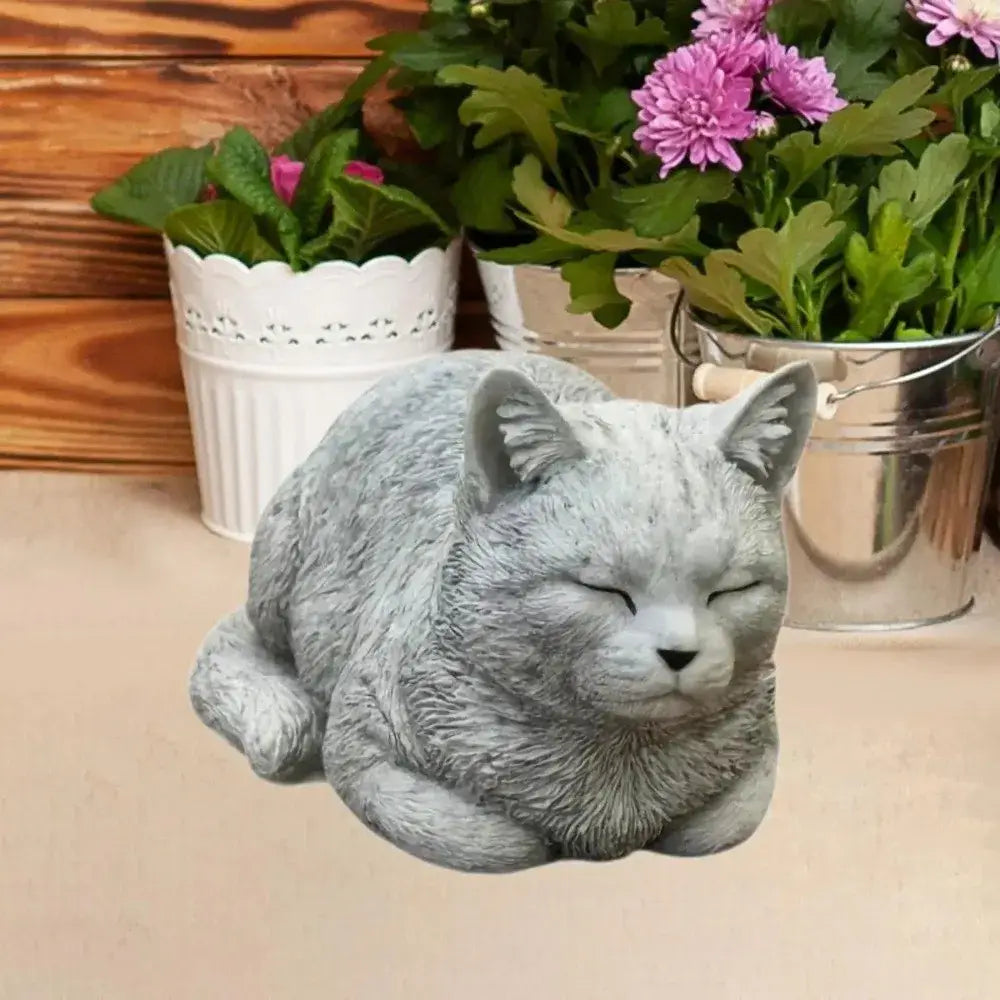 Cat Ornament Resin Cat Statue Realistic Cartoon Cat Sculpture Unique Art Figurines Ornaments Home Decor - Resin
