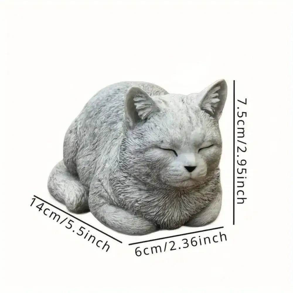 Cat Ornament Resin Cat Statue Realistic Cartoon Cat Sculpture Unique Art Figurines Ornaments Home Decor - Resin