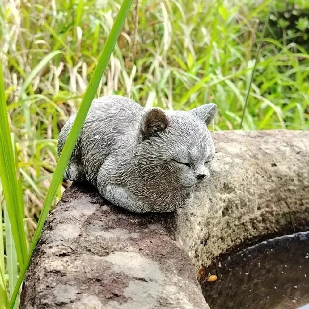 Cat Ornament Resin Cat Statue Realistic Cartoon Cat Sculpture Unique Art Figurines Ornaments Home Decor - Resin