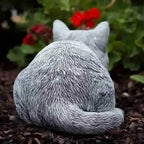 Cat Ornament Resin Cat Statue Realistic Cartoon Cat Sculpture Unique Art Figurines Ornaments Home Decor - Resin
