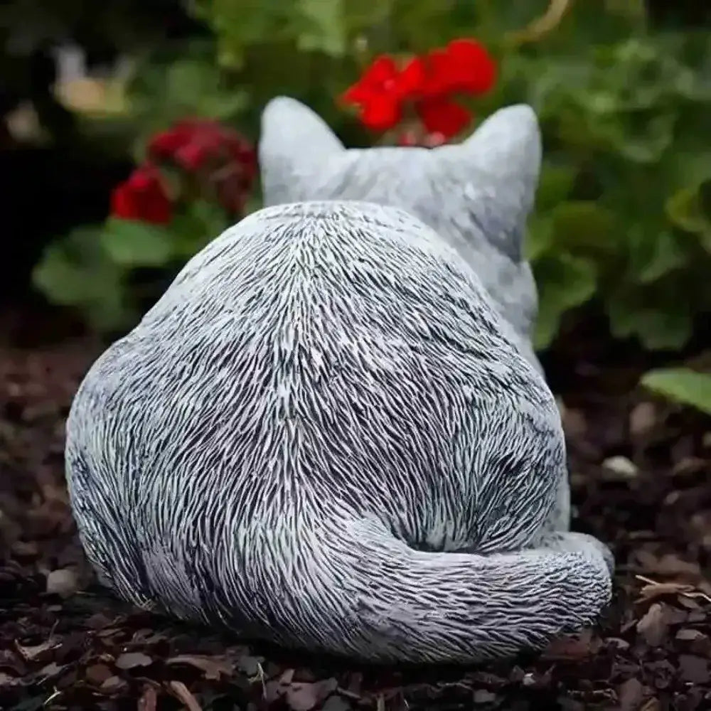Cat Ornament Resin Cat Statue Realistic Cartoon Cat Sculpture Unique Art Figurines Ornaments Home Decor - Resin