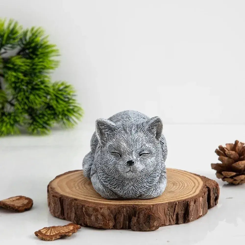 Cat Ornament Resin Cat Statue Realistic Cartoon Cat Sculpture Unique Art Figurines Ornaments Home Decor - Resin
