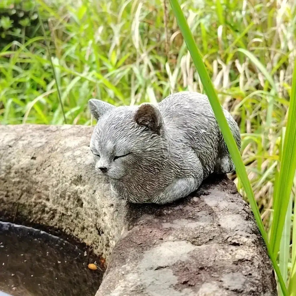Cat Ornament Resin Cat Statue Realistic Cartoon Cat Sculpture Unique Art Figurines Ornaments Home Decor - Resin