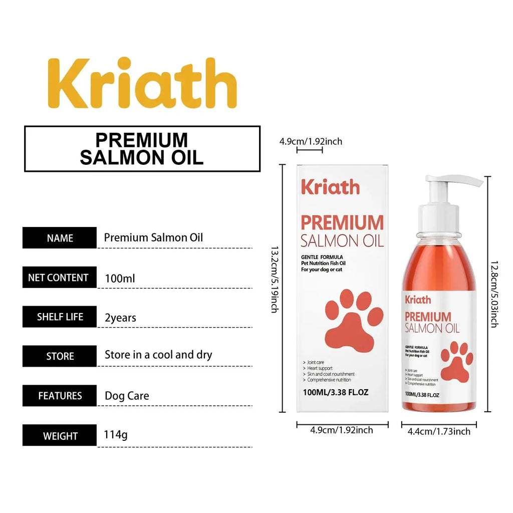 Cat Premium Salmon Oil Nourishing Skin Smooth Hair Protect Joint Support Heart Health Gentle Body Care Pet Nutrition